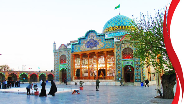 صحن امامزاده حسین(ع) شاهزاده حسین قزوین میراث فرهنگی بنای تاریخی زیارتی