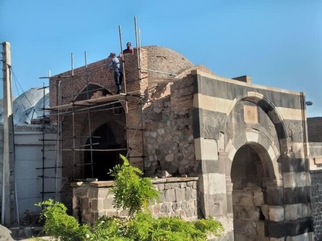 دروازه سنگی خوی مرمت میراث فرهنگی آذربایجان غربی بنای تاریخی