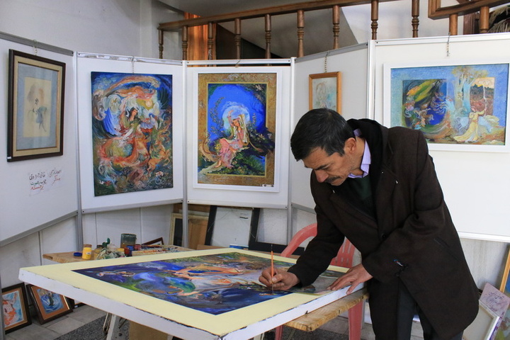 نمایشگاه آثار نگارگری استاد رحیمی در ارومیه آذربایجان غربی