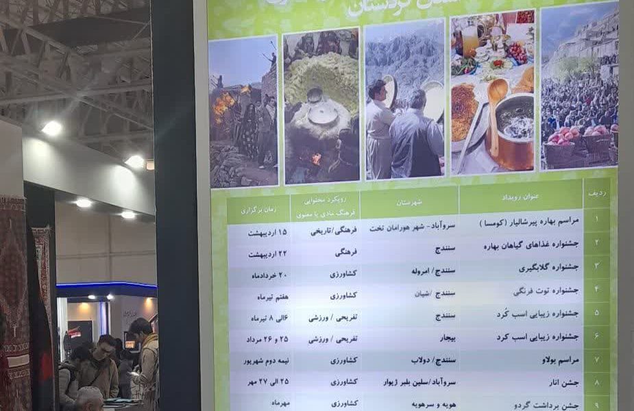 نمایش تقویم رويدادهای شاخص گردشگری کردستان در نمایشگاه بین‌المللی تهران